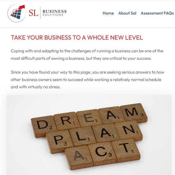 SL Business Solutions website front page